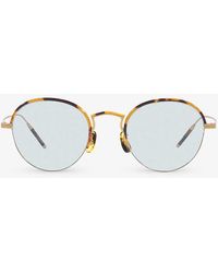 Oliver Peoples - Ov1290t Round-frame Tortoiseshell Metal Optical Glasses - Lyst