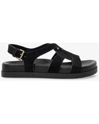 Dune - Loupin Cut-out Suede Sandals - Lyst