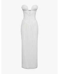 House Of Cb - Valeriana Micro-Pleat Woven Maxi Gown - Lyst