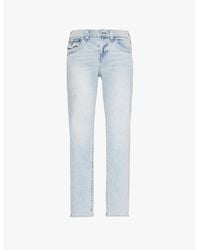 TRUE RELIGION - Rocco Faded-Wash Straight-Leg Slim-Fit Stretch-Denim Jeans - Lyst