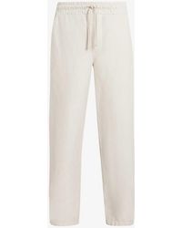 AllSaints - Hanbury Straight-leg Mid-rise Cotton And Linen-blend Trousers X - Lyst