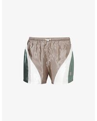 Palm Angels - Brand-embroidered Colour-blocked Shell Shorts - Lyst