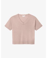 The White Company - V-Neck Short-Sleeve Merino-Wool T-Shirt - Lyst