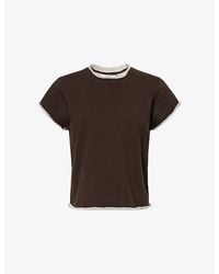 ME+EM - Rolled-Trim Short-Sleeve Cotton T-Shirt - Lyst