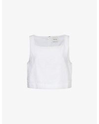 Posse - Val Cropped Linen Top - Lyst