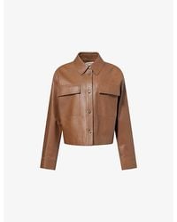 Weekend by Maxmara - Boxy-Fit Leather Jacket - Lyst
