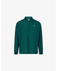 Ami Paris - Embroidered Ami De Coeur Cotton-Jersey Polo Shirt - Lyst