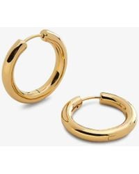 Monica Vinader - Essential Click Medium 18ct Gold-plated Vermeil Sterling-silver Hoop Earrings - Lyst