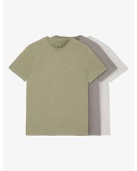 AllSaints - Brace Logo-Embroidered Pack Of Three Cotton-Jersey T-Shirts - Lyst