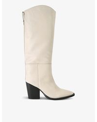 Carvela Kurt Geiger - Reign Pointed-Toe Leather Knee-High Boots - Lyst