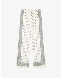 The Kooples - Graphic-Print Elasticated-Waist Woven Trousers - Lyst