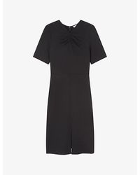 LK Bennett - Lila Tuck-Front Short-Sleeve Stretch-Woven Midi Dress - Lyst