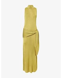 De La Vali - Abril Turtleneck Knitted Maxi Dress - Lyst