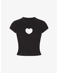 Skims - Worn-In Heart Baby Cotton-Jersey T-Shirt - Lyst