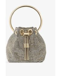 Jimmy Choo - Bon Bon Micro Crystal-Embellished Mesh Top-Handle Bag - Lyst