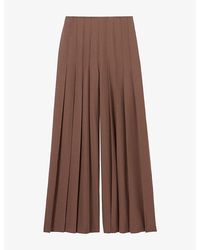 Claudie Pierlot - Wide Straight-Leg Wool-Blend Trousers - Lyst