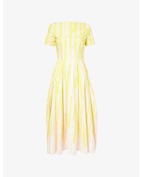 ROKSANDA - Vaela Stripe Cotton Midi Dress - Lyst
