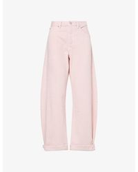 FRAME - The Bubble Curved-Leg Cotton Denim Jeans - Lyst