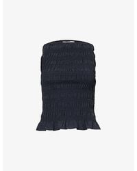 Peachy Den - Deba Shirred Woven Top - Lyst