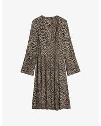 Zadig & Voltaire - Rinas Leopard-Print Woven Midi Dress - Lyst