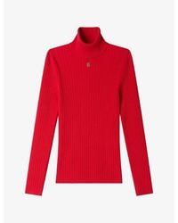 Sandro - Rollneck Cable-Knit Wool-Blend Jumper - Lyst