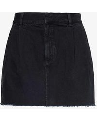 Agolde - Becker Raw-hem Mid-rise Recycled-denim Mini Skirt - Lyst