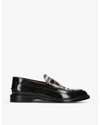 Burberry - Croftwood Check-pattern Leather Loafers - Lyst