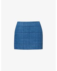 Gucci - Quilted A-line Denim Mini Skirt - Lyst