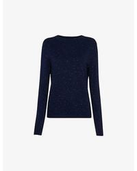 Whistles - Annie Metallic-Weave Woven Top - Lyst