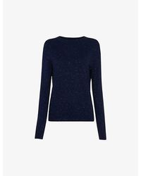 Whistles - Annie Metallic-Weave Woven Top - Lyst