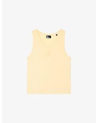 The Kooples - Sleeveless Logo-Embroidered Cotton T-Shirt - Lyst