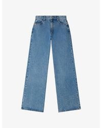 Sandro - Wide-Leg Faded Denim Jeans - Lyst