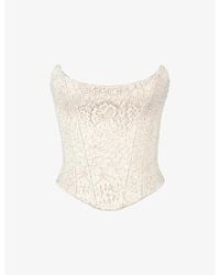 House Of Cb - Larra Strapless Lace Corset Top - Lyst