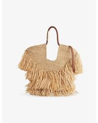 Zimmermann - Goldentime Small Fringed Raffia Tote Bag - Lyst