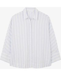 The White Company - Double Button Striped Linen Blouse - Lyst