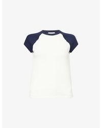 ME+EM - Ultimate Ribbed Stretch-Cotton T-Shirt - Lyst