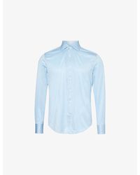 Corneliani - Baby Curved-Hem Regular-Fit Long-Sleeve Cotton Shirt - Lyst