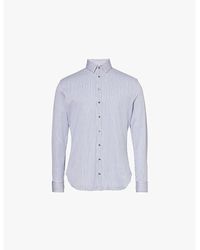 Giorgio Armani - Brilliant Stripe Long-Sleeve Regular-Fit Cotton Shirt - Lyst