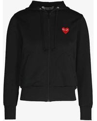 COMME DES GARÇONS PLAY - Heart-embroidered Cotton-jersey Hoody - Lyst