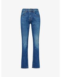 7 For All Mankind - The Straight Straight-leg Mid-rise Stretch-denim Jeans - Lyst