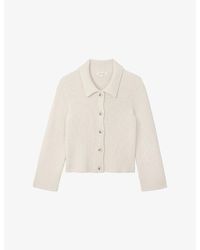 The White Company - Ribbed Knitted Cotton-Blend Cardigan - Lyst