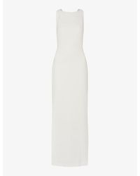 Whistles - Tie Back Slim-fit Stretch-crepe Maxi Dress - Lyst