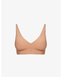 Wolford - Pure Skin V-Neck Stretch-Woven Bra - Lyst