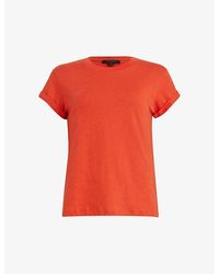 AllSaints - Anna Crewneck Organic-cotton T-shirt - Lyst