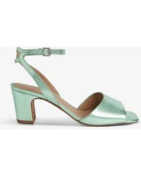 Whistles - Emerson Heeled Metallic Leather Sandals - Lyst