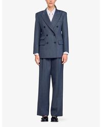 Sandro Noella Single-breasted Woven Blazer | Lyst