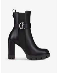 Christian Louboutin - Cl Logo-plaque 100 Leather Chelsea Boots - Lyst