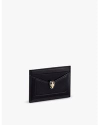 BVLGARI - Serpenti Forever Snakehead-Embellished Leather Card Holder - Lyst