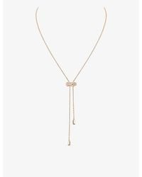 Messika - Moderniste Pave Tie 18Ct And 0.10Ct Diamond Necklace - Lyst