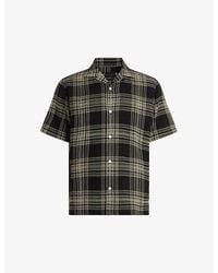 AllSaints - Padres Check-print Organic Cotton-blend Shirt - Lyst